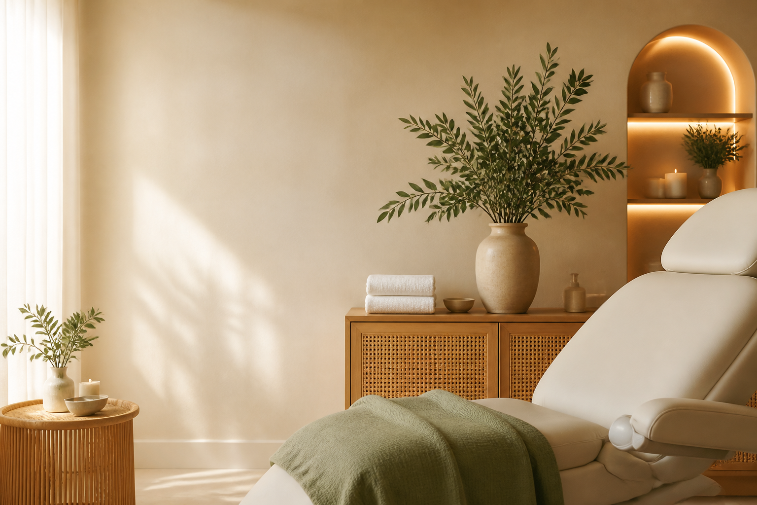 Calming spa-inspired treatment room at Superb Skin Clinics